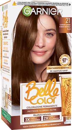 Tinta permanente Belle Color castano chiaro dorato 21 GARNIER