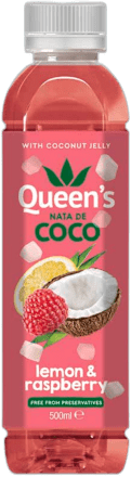 Osvežilna pijača z okusom limone, maline in s kokosovimi koščki Queen's NATA DE COCO