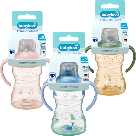 Tanulópohár 6 hónapos kortól, 260 ml-es, többféle babylove