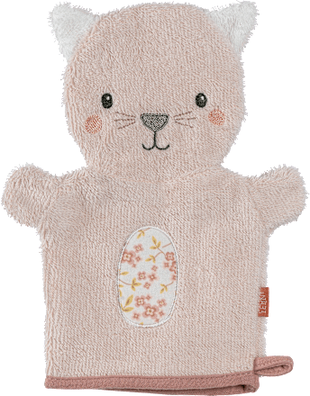 Waschhandschuh Katze, rosa fehn