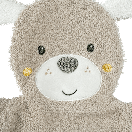 Waschhandschuh Hund, grau fehn