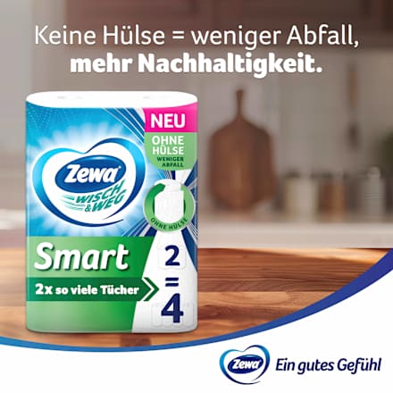 Küchenrolle Wisch&Weg Smart Hülsenlos (2x90 Blatt) Zewa