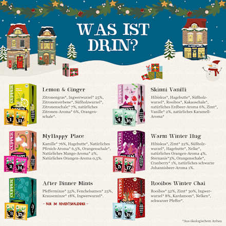 Adventskalender 2026, 24 Tassen Teegenuss Cupper