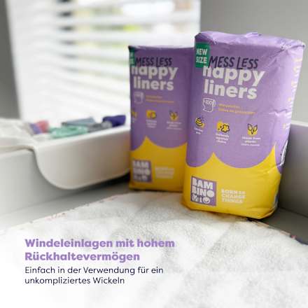 Windelvlies mess less happy liners, 100 Blatt Bambino Mio