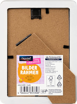 DIY 2026 Bilderrahmen mit Punktedesign 9x13 cm, schwarz-weiß Paradies