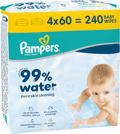 Feuchttücher 99 % water (4x60 St) Pampers