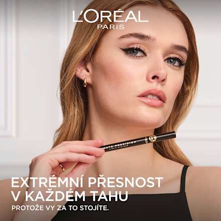 tekutá oční linka Haute Precision, 01 Noir Silk L'ORÉAL PARiS