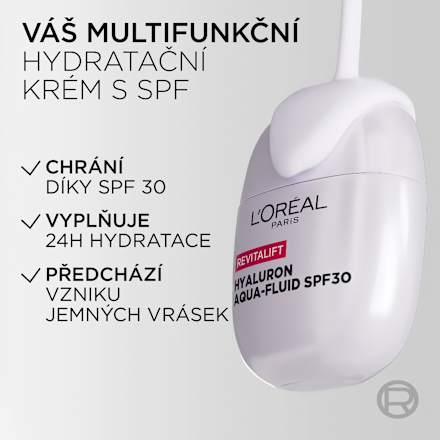 Revitalift Filler denní pleťový Aqua-fluid Hyaluron Plumping SPF30 L'ORÉAL PARiS REVITALIFT