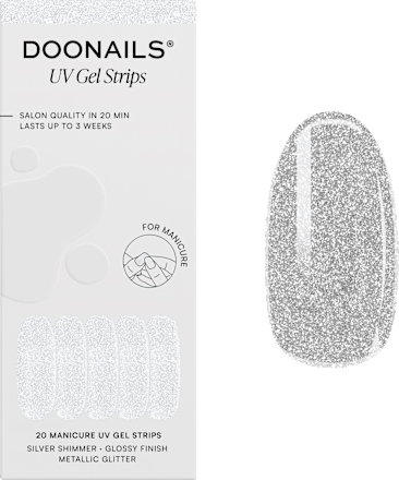 Glitter Me Up UV Nagelfolien Silver Shimmer Doonails