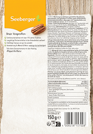 Nuss- & Trockenfrüchtemischung, Schoko-Mix mit Pekannüssen Seeberger