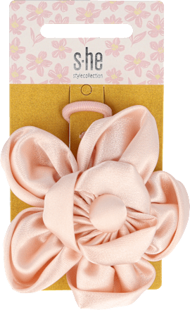 Haar- und Ansteckbrosche Blume rosa s-he stylecollection