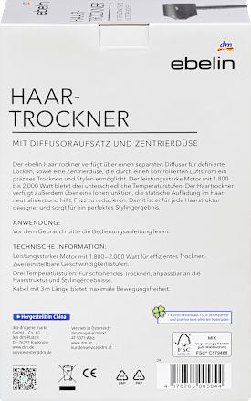 Föhn, Haartrockner ebelin