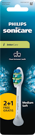 Náhradné hlavice InterCare, Medium Soft, biela, 2+1 GRATIS Philips Sonicare