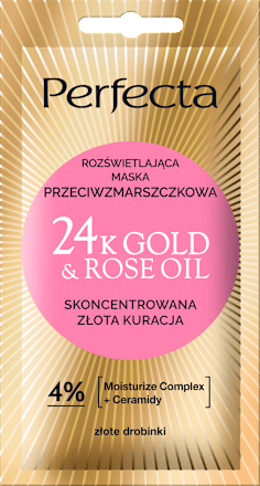 Maska przeciwzmarszczkowa rozświetlająca 24K Gold & Rose Oil  Perfecta