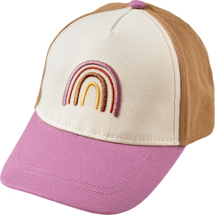 Basecap mit Regenbogen-Applikation, rosa & beige, Gr. 54/55 PUSBLU