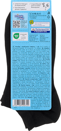 Sneakersocken mit Bambus-Viskose schwarz, Gr. 39-42 (1 Paar) Fascino