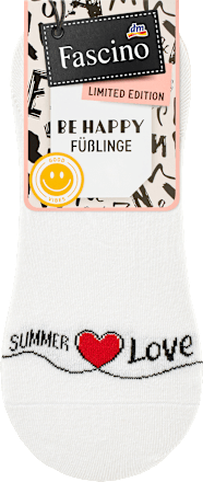 Füßlinge mit Summer-Love-Motiv weiß, Gr. 39-42 (1 Paar) Fascino