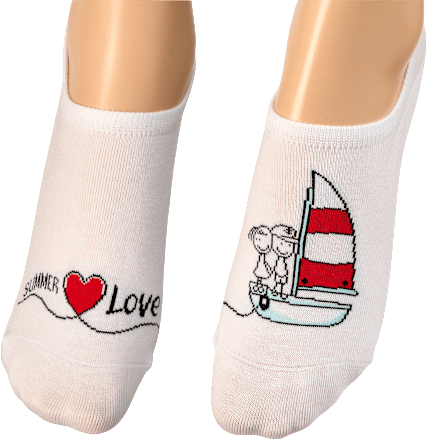 Füßlinge mit Summer-Love-Motiv weiß, Gr. 39-42 (1 Paar) Fascino