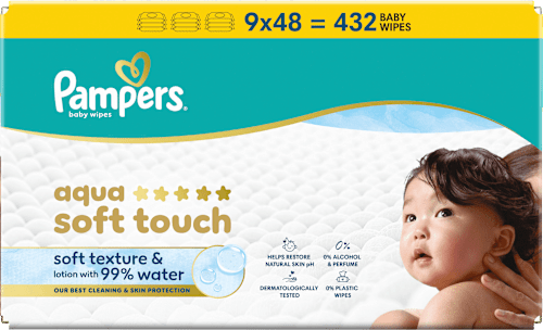 Feuchttücher Aqua Soft Touch (9x48 St) Pampers baby-dry