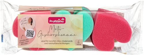Szív alakú mosogatószivacsok Profissimo