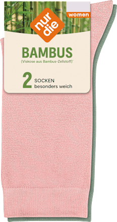 Socken mit Bambus-Viskose rosa + grün Gr. 39-42 nur die