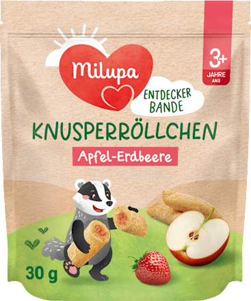 Kindersnack Knusperröllchen Apfel-Erdbeere ab 3+ Jahren Milupa