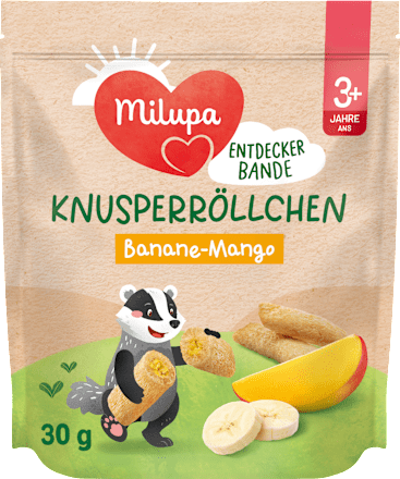 Kindersnack Knusperröllchen Banane-Mango ab 3+ Jahren Milupa