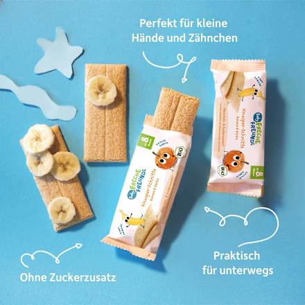 Babysnack Knusper-Schnitte Banane & Kürbis ab dem 8. Monat, 6x14g Freche Freunde