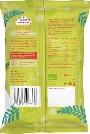 Kindersnack Knusper-Stäbchen Hülsenfrüchte ab 3 Jahren FRUCHTBAR Pausenfreund