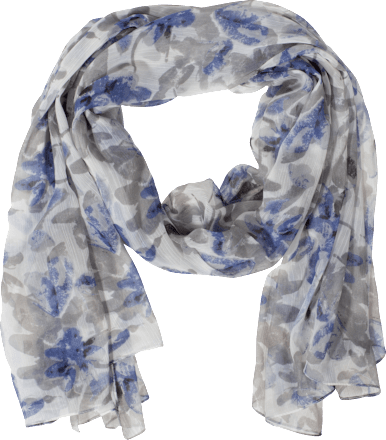 Schal Blumenprint blau  PURSET