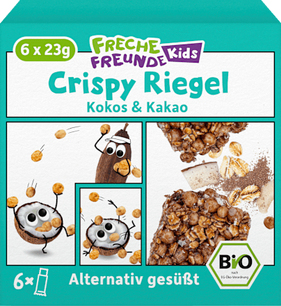 Kindersnack Crispy Riegel Kokos & Kakao ab 3+ Jahren (6x23 g) Freche Freunde