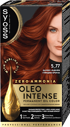 Боя за коса без амоняк, Nr. 5-77 Glossy Auburn syoss Oleo Intense