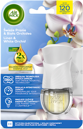Zestaw elektryczny automat i wkład Linen & White Orchid AIR WICK