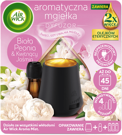 Zestaw automat i wkład Aromatyczna mgiełka White Peony & Jasmin Blossom AIR WICK