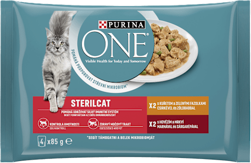 Sterilcat kapsičky pro kočky mix krůtí & hovězí 4x85 g PURINA GOURMET