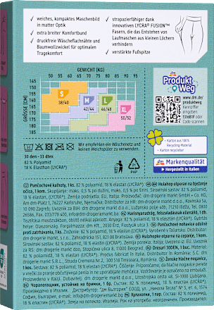 Strumpfhose mit Laufmaschen-Stopp & Komfortbund honey Gr. 42/44, 30 DEN Fascino