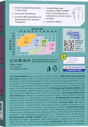 Чорапогащник, устойчив на бримки, 30 DEN, черен,L 46-48 Fascino