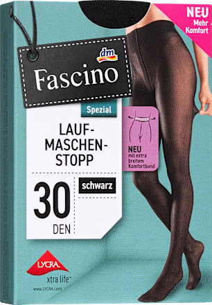 Strumpfhose Laufmaschenstopp schwarz, Gr. 42/44 Fascino