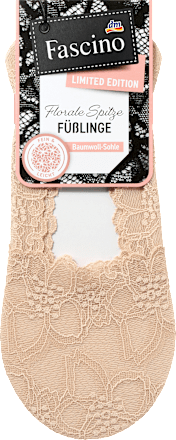 Stopalice sa čipkom i pamučnim gazištem, puder, vel. 39-42 Fascino