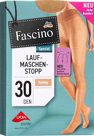 Strumpfhose mit Laufmaschen-Stopp & Komfortbund honey Gr. 38/40, 30 DEN Fascino