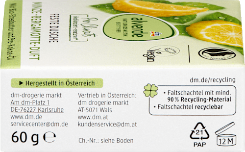 Čvrsti gel za tuširanje nana i bergamot alverde NATURKOSMETIK