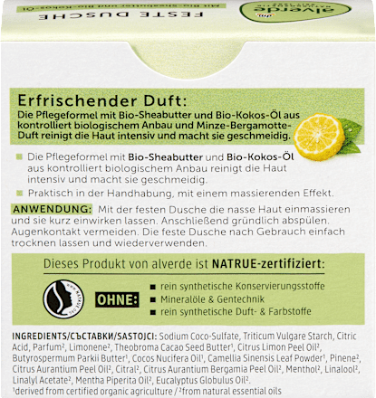 Festes Duschgel Minze-Bergamotte Duft alverde NATURKOSMETIK