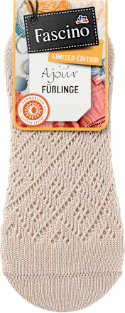 Füßlinge mit Ajour-Struktur grau Gr. 35-38 Fascino