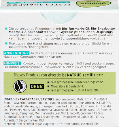 Festes Shampoo Rosmarin-Öl & Meersalz alverde NATURKOSMETIK