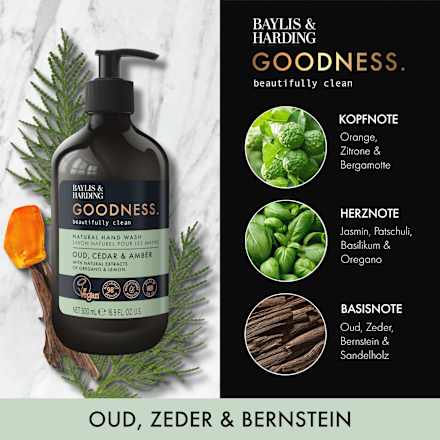 Flüssigseife Goodness Oud, Cedar & Amber Baylis & Harding