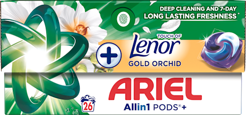 Kapsule za pranje rublja Allin1 Pods+ – Touch of Lenor Gold Orchid ARIEL