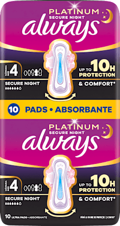 Egészségügyi betét Platinum, 4-es méret, secure night always