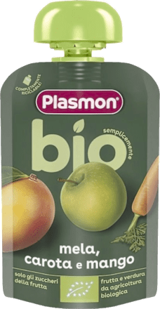 Piure de mere, morcov & mango ECO Plasmon