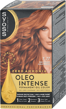 Farba na vlasy - 7-77 žiarivo medený Syoss Oleo Intense