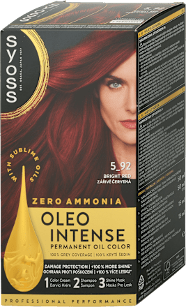Farba na vlasy - 5-92 žiarivá červená Syoss Oleo Intense